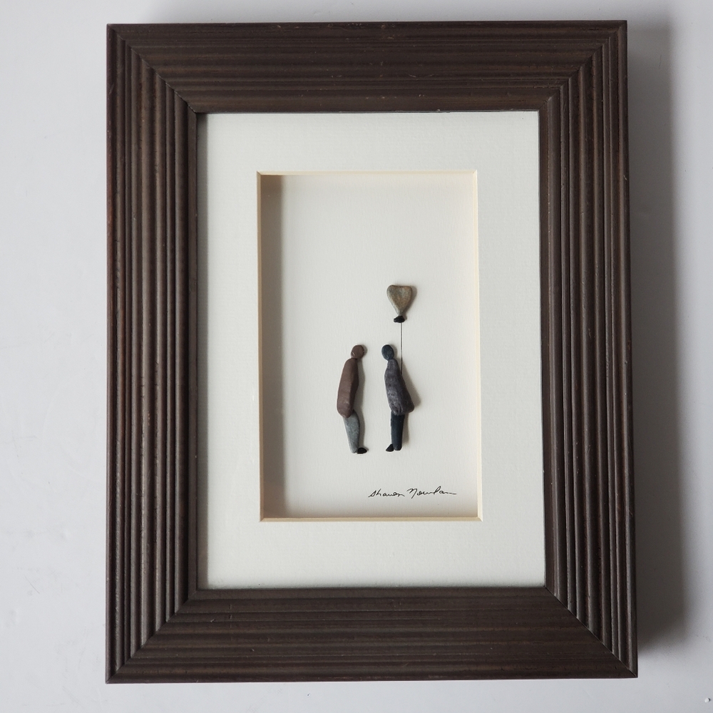 Demdaco Love Is In The Air by Sharon Nowlan Pebble Art Rock Wall Art Framed 8×10